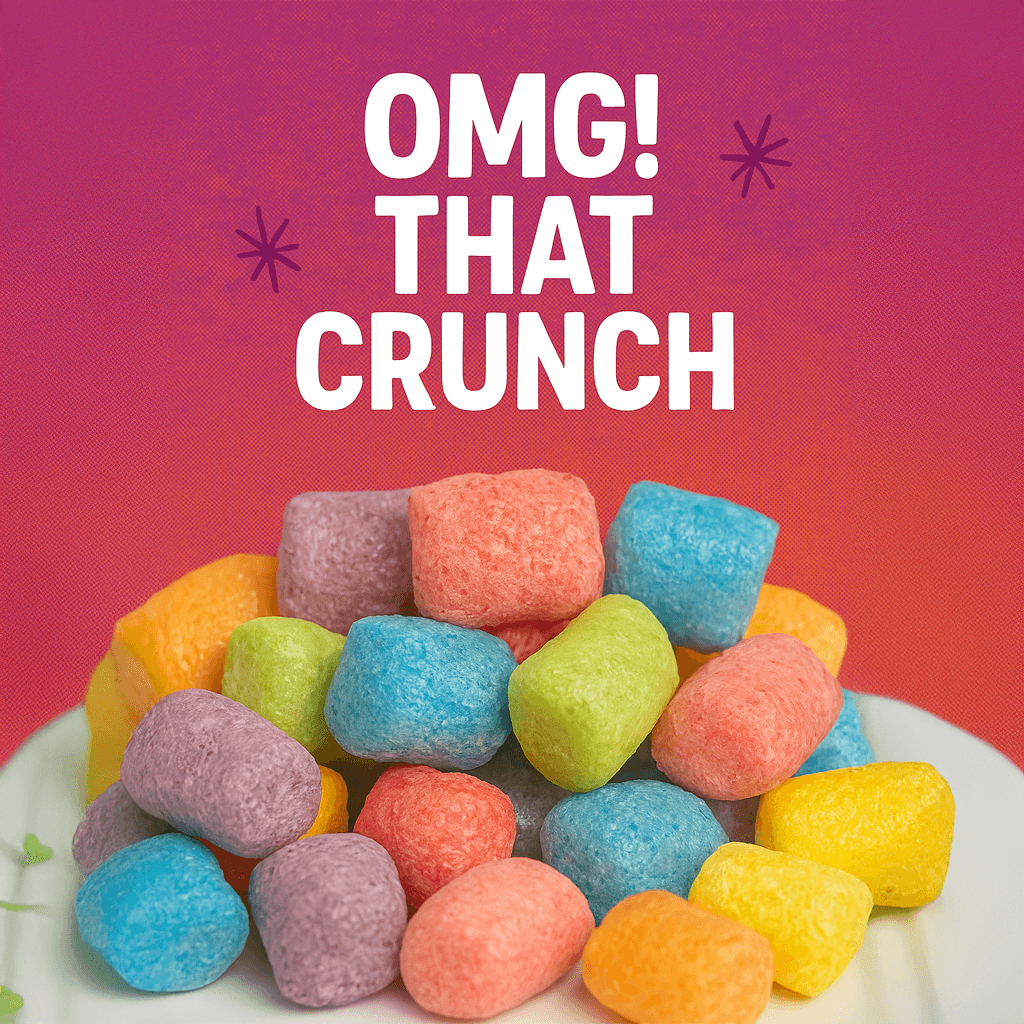 Air Blast - Puffed candy bites with a feather-light crunch.