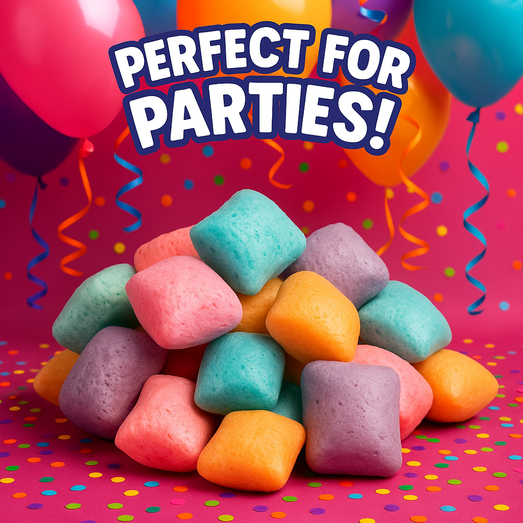 Air Blast - Puffed candy bites with a feather-light crunch.